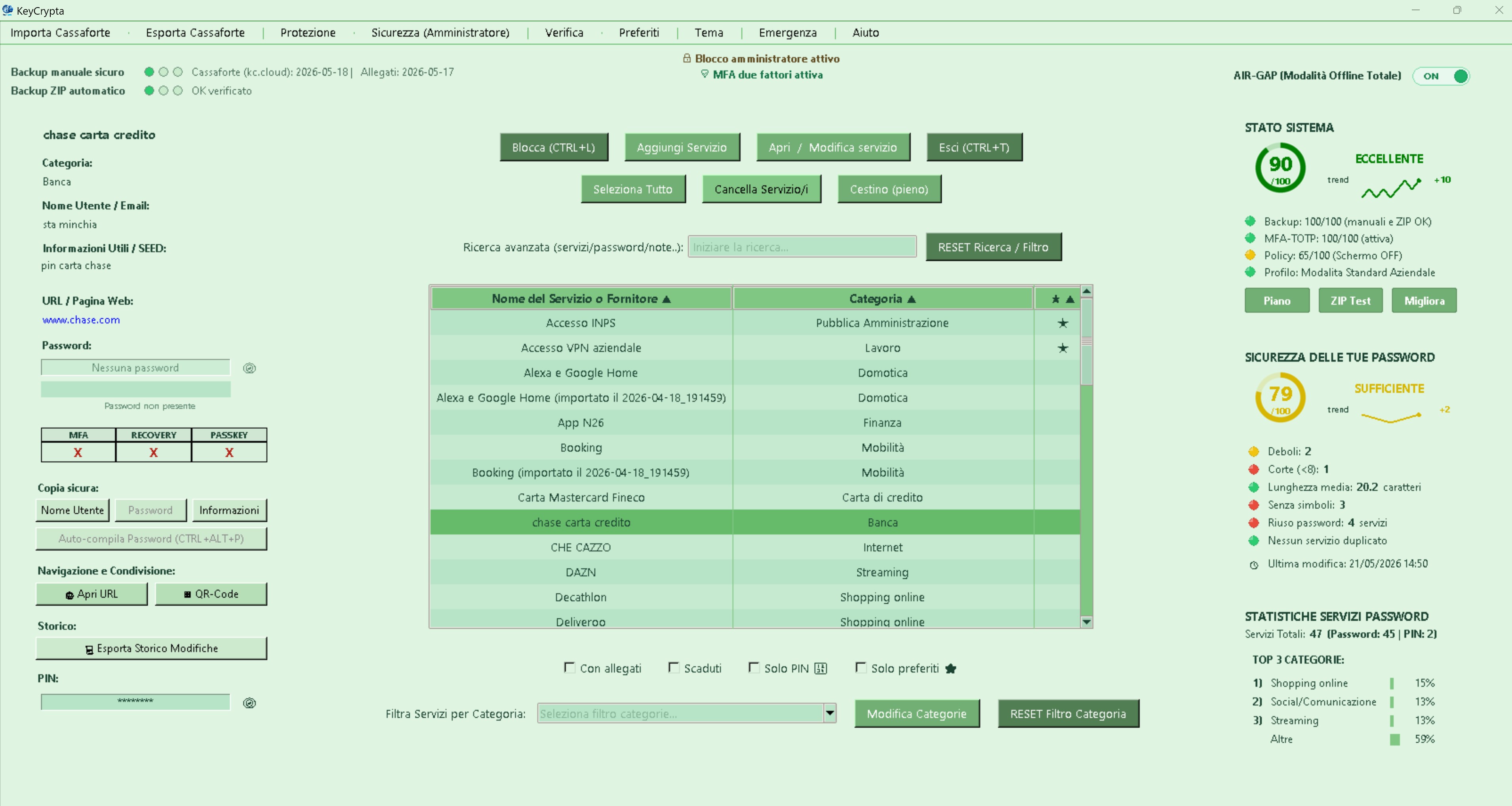 Dashboard KeyCrypta 2